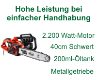 Um mehr zu Hochleistungs Kettensäge GK2240T <br>für den Kleingärtner zu erfahren, hier anklicken.