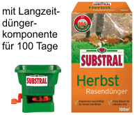 Um mehr zu SUBSTRAL Herbstrasen-Dünger  zu erfahren, hier anklicken.