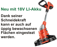 Um mehr zu Li-Ion Akku-Rasentrimmer GLC1825L - Ideal für Kleingärtner zu erfahren, hier anklicken.