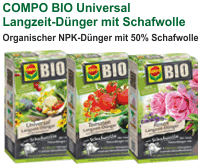 Um mehr zu Für Kleingärtner COMPO BIO Universal Langzeit-Dünger mit Schafwolle zu erfahren, hier anklicken.