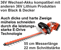 Um mehr zu Neu für Kleingärtner 36V Akku-Heckenschere zu erfahren, hier anklicken.