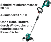 Um mehr zu Ideal für den Kleingärtner 36 V Rasentrimmer von Bosch zu erfahren, hier anklicken.